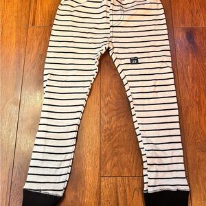 Luvable Friends Black and White Striped Kids Bottoms 5t